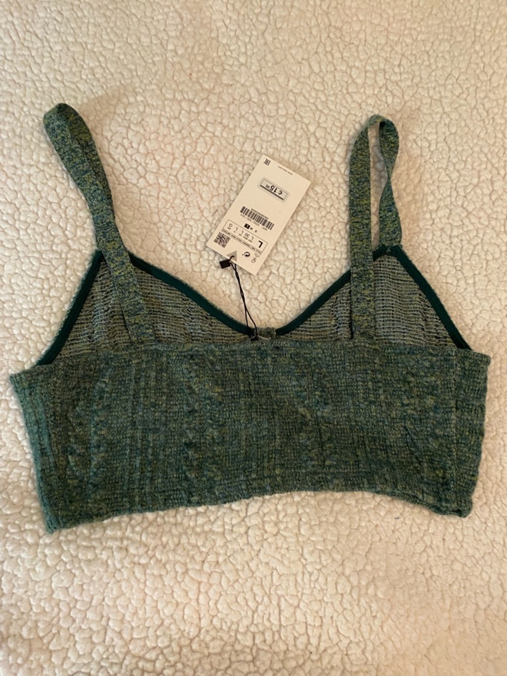 Zara Teal Marled Knit Bralette - Picture 5 of 7